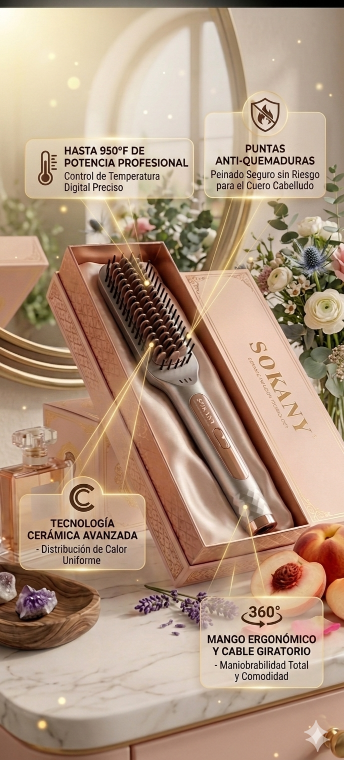 Cepillo Secador y Alisador Sokany